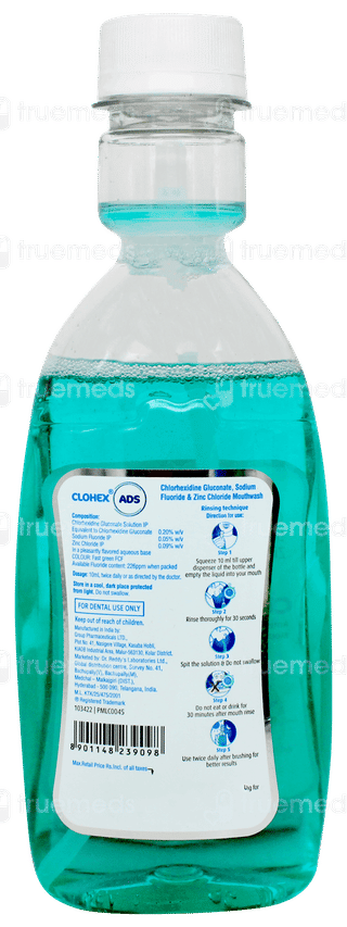 Clohex Ads Mint Flavour No Sugar Added Mouthwash 200Ml